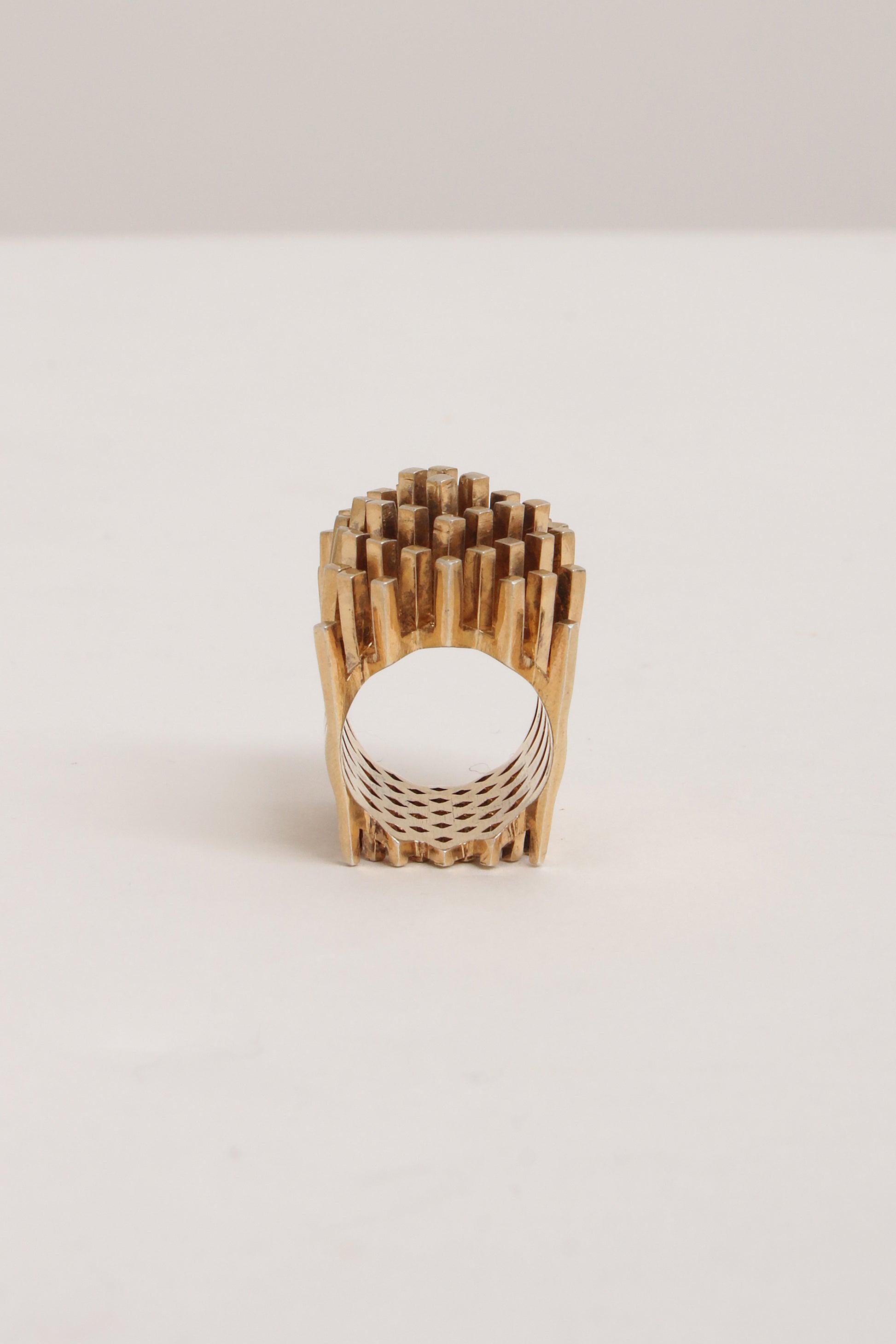 Design ring van goud verguld zilver jaren70