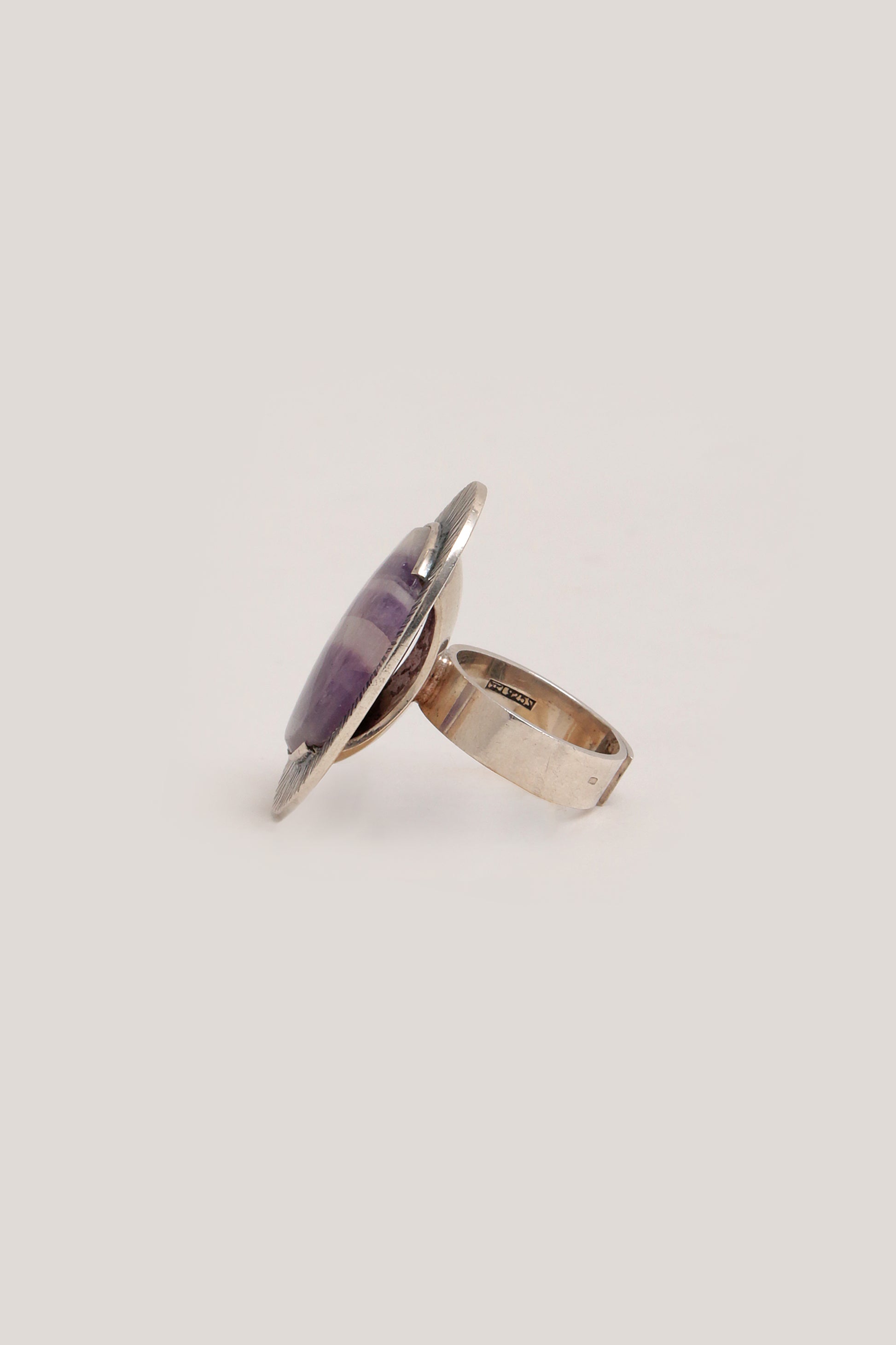 Zilveren ring Design van Elis Kauppi Kupittaan Kulta met Amethist,1970