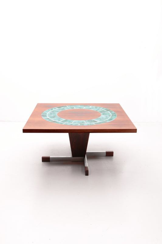 Vintage Danish Design Coffee Table with Ceramic Tiles
