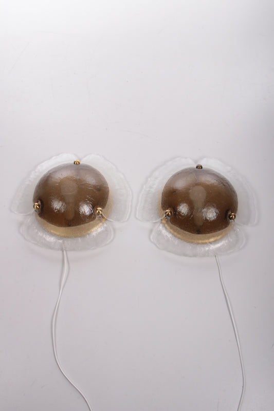 Set of 2 Two-Tone Flush Mount Ceiling Lights by Peill and Putzler, 1970s