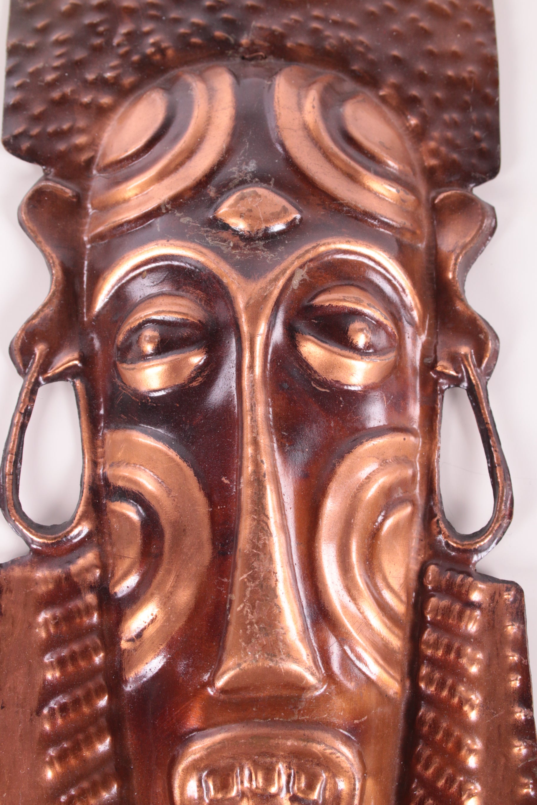 Set Vintage koperen maskers detail gezicht