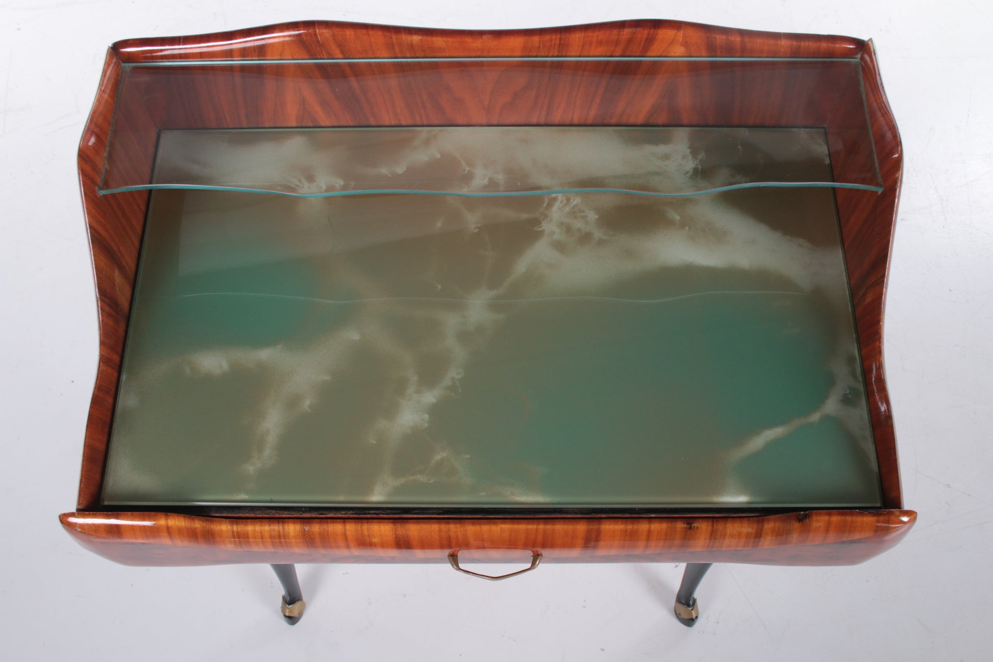 Mid-Century Moderne set Nachtkastjes van Paolo Buffa italie jaren 50 bovenkant