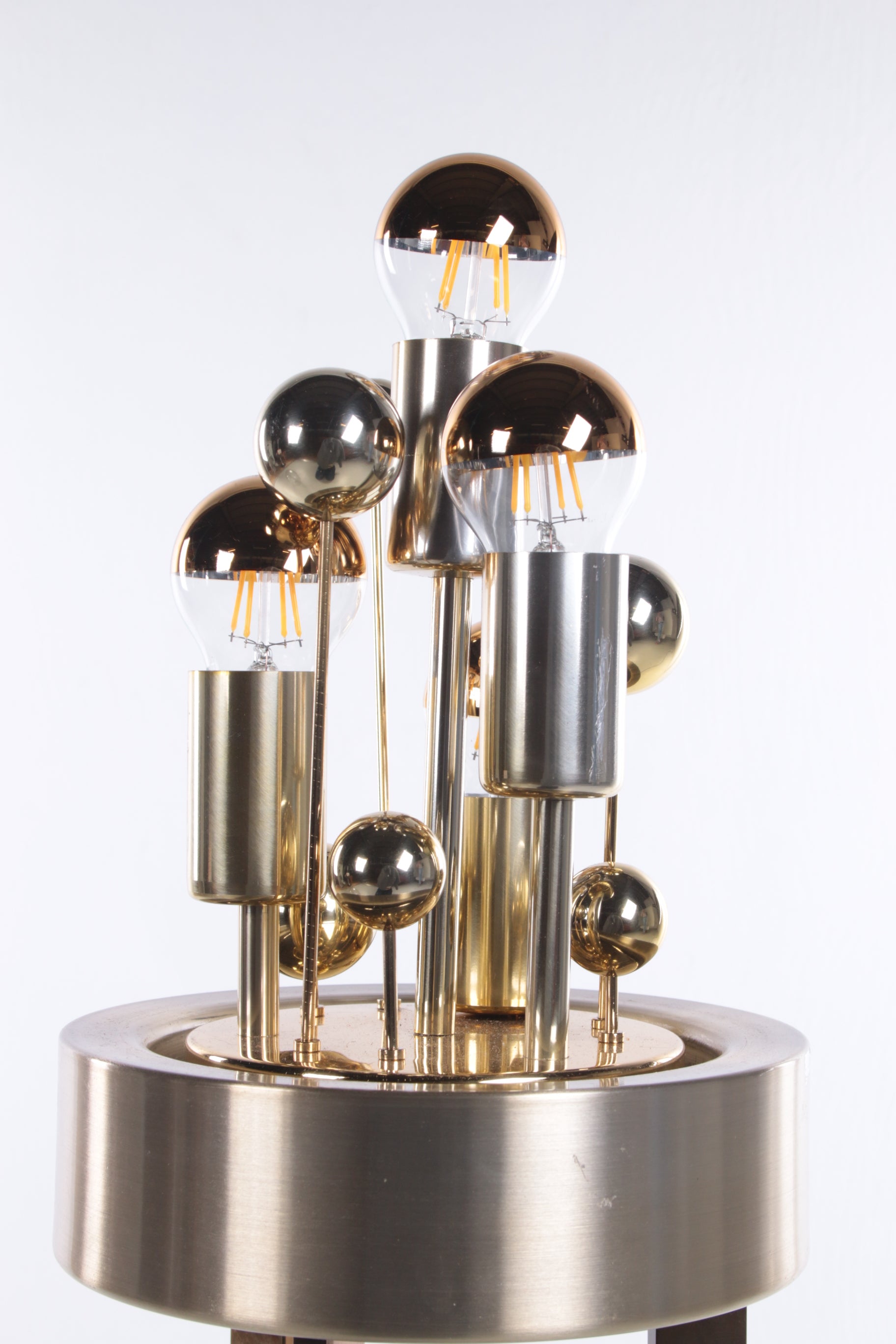 Sputnik Vloerlamp van Doria Leuchten, Duitsland, 1970s detail lampjes voorkant zonder kap