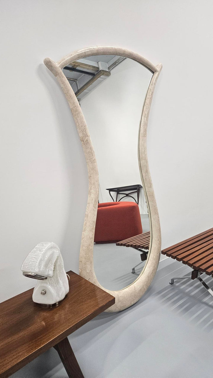 Very big Monumental Italian Travertine Mosaic Mirror, Circa 1960