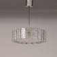 "Doria Leuchten Ice Glass Hanging Lamp with Relief Glass Cylinders, 1960s"