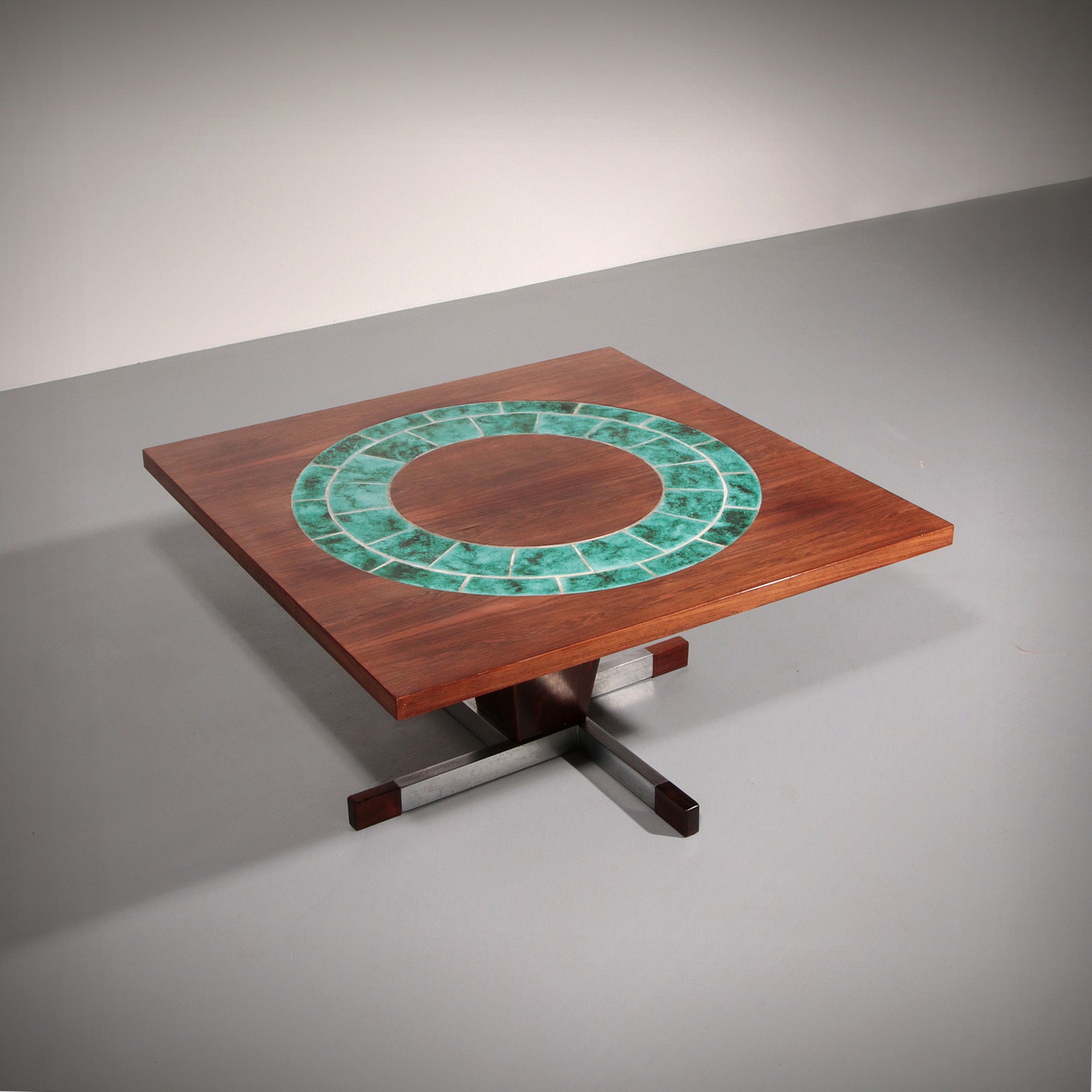 Vintage Danish Design Coffee Table with Ceramic Tiles