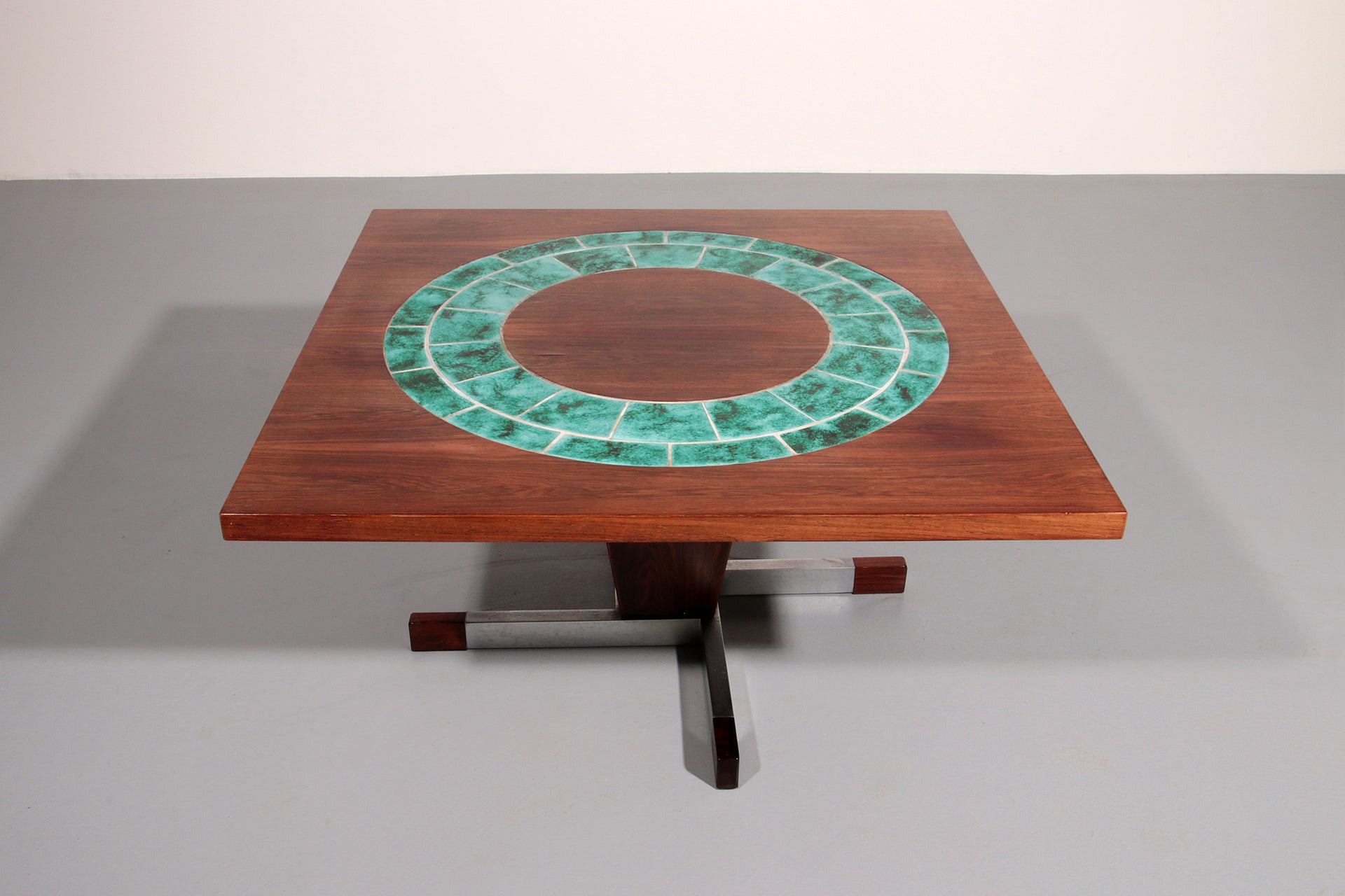 Vintage Danish Design Coffee Table with Ceramic Tiles