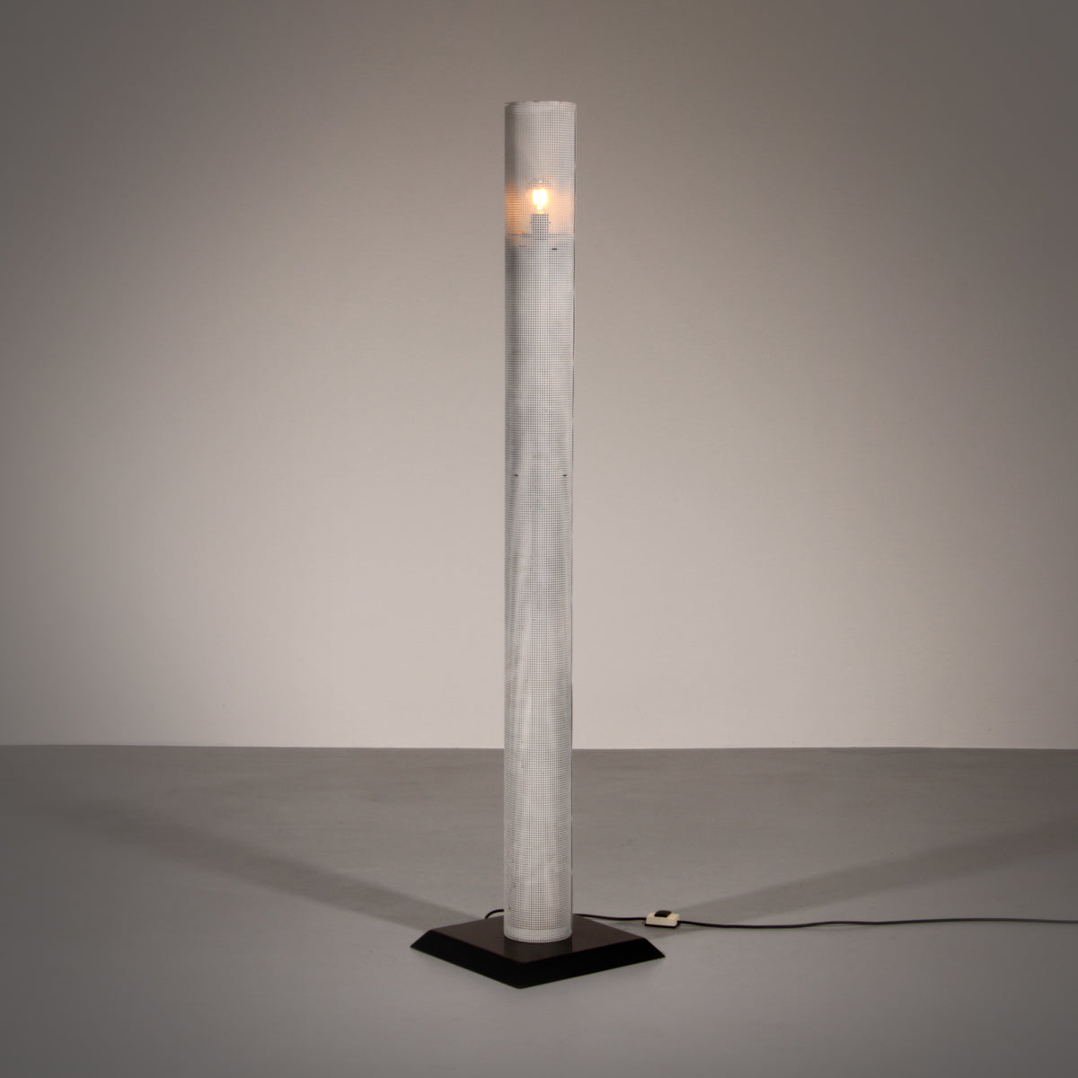Vintage Italian White Metal Floor Lamp 1960