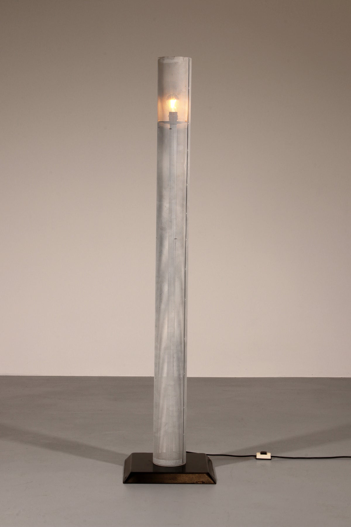 Vintage Italian White Metal Floor Lamp 1960