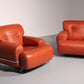 Vintage Leather Armchairs in Guido Faleschini Style