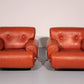 Vintage Leather Armchairs in Guido Faleschini Style