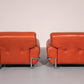 Vintage Leather Armchairs in Guido Faleschini Style