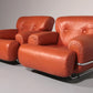 Vintage Leather Armchairs in Guido Faleschini Style