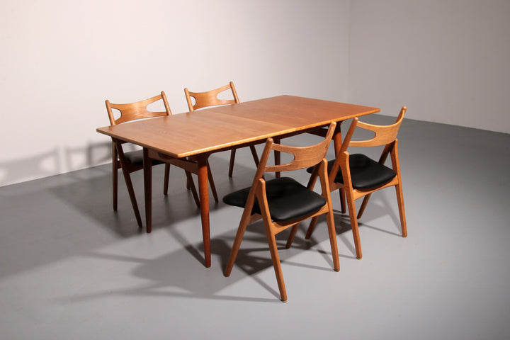 Hans J Wegner Dining Room Set 8 CH29 Sawbuck Chairs & AT 310 Table