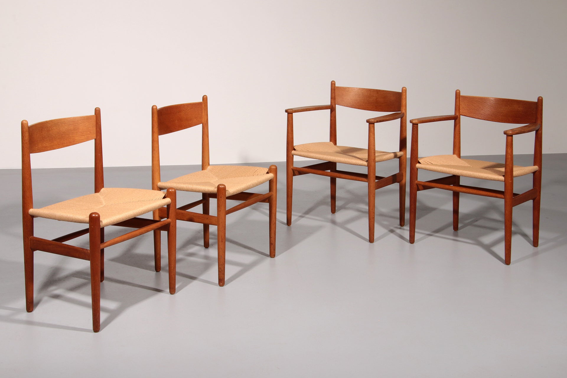 Dining Chairs by Hans Wegner for Carl Hansen & Søn,Denmark 2 CH37 and 2 CH36
