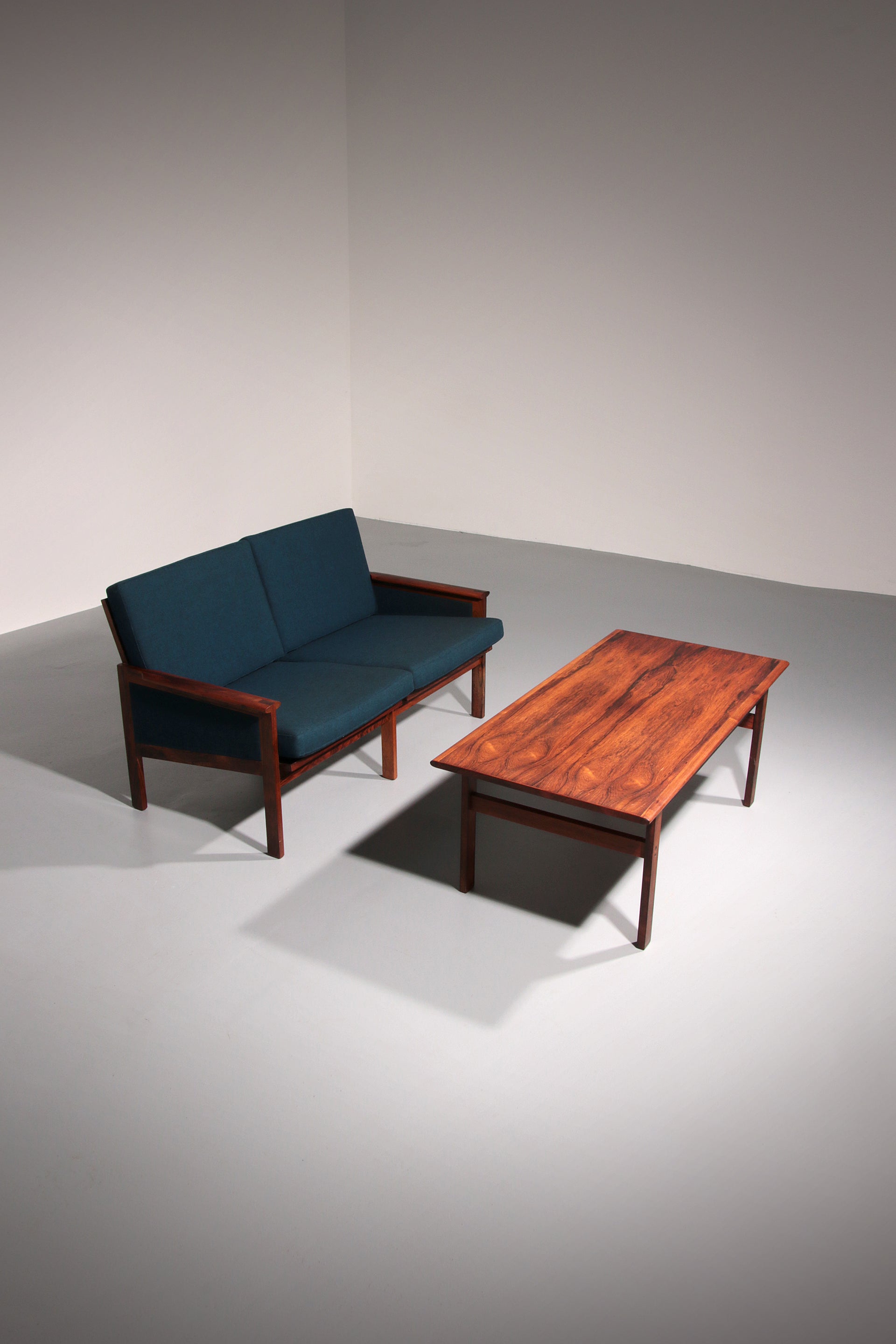 Capella Bench and table by Illum Wikkelsø for Niels Eilersen, 1960s