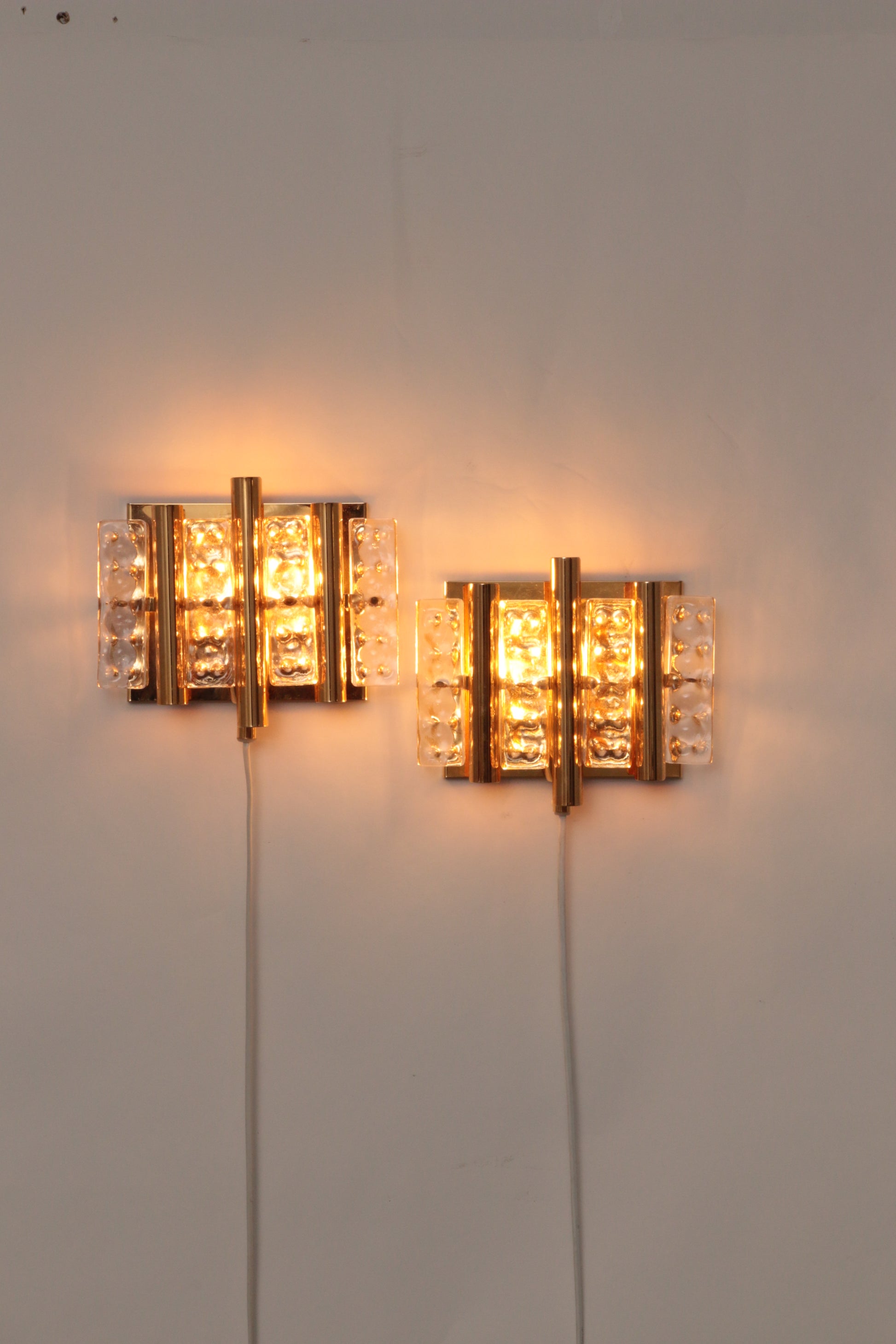 Brass & Glass Wall Lamp by Carl Fagerlund for Lyfa and Orrefors