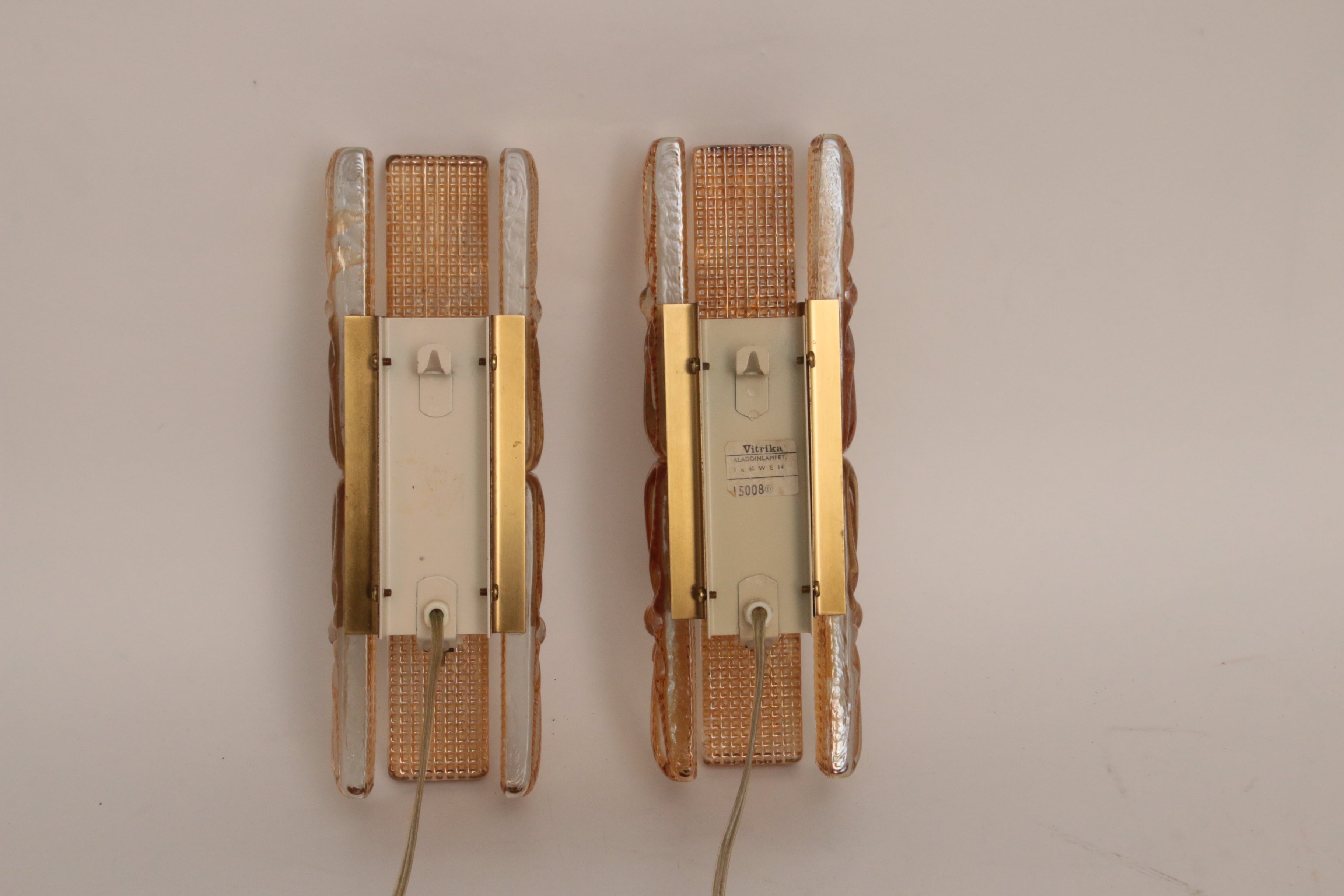 Danish Design set  Vitrika Aladdin Wall Lamps, Denmark 1960s