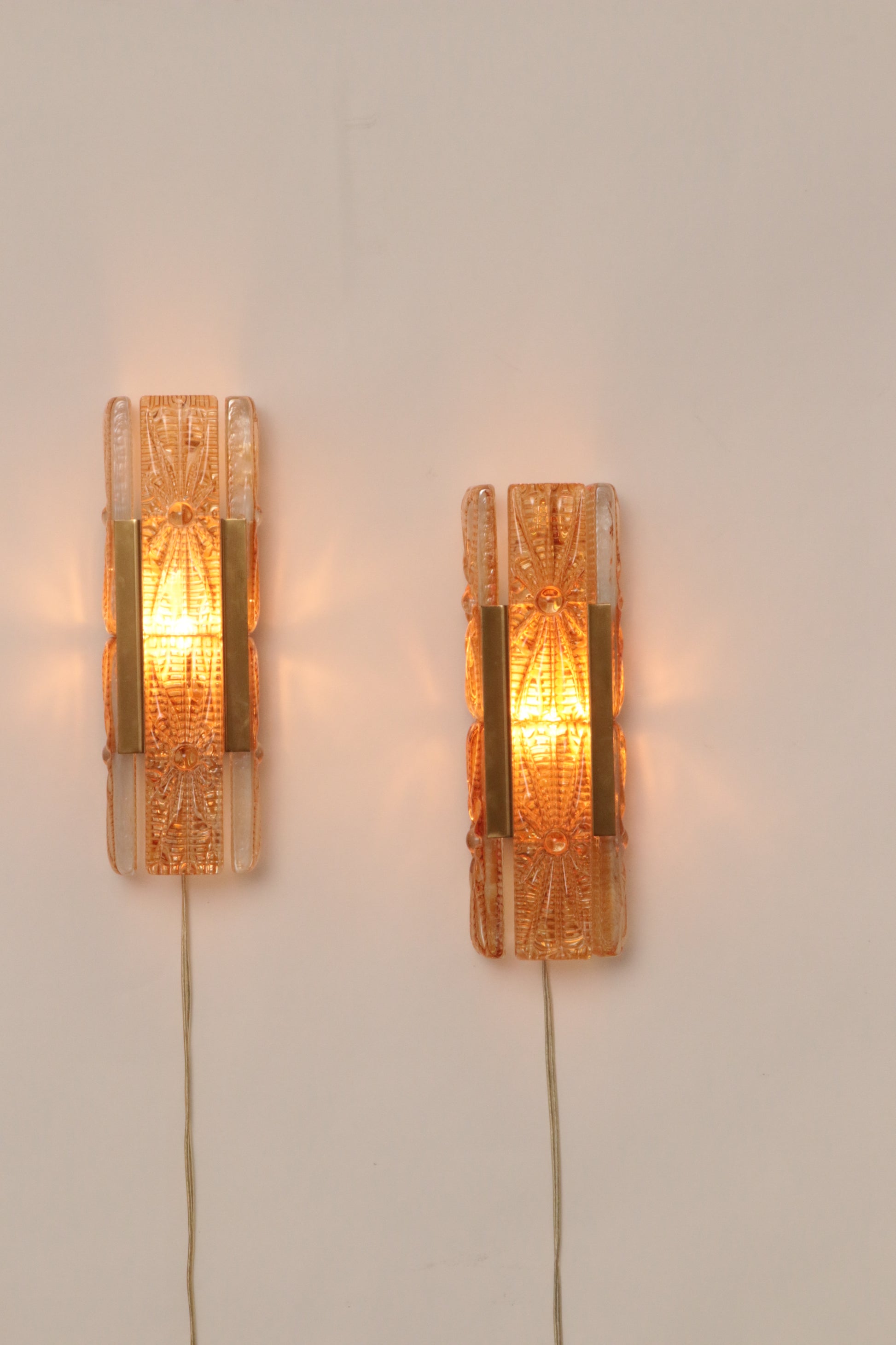 Danish Design set  Vitrika Aladdin Wall Lamps, Denmark 1960s