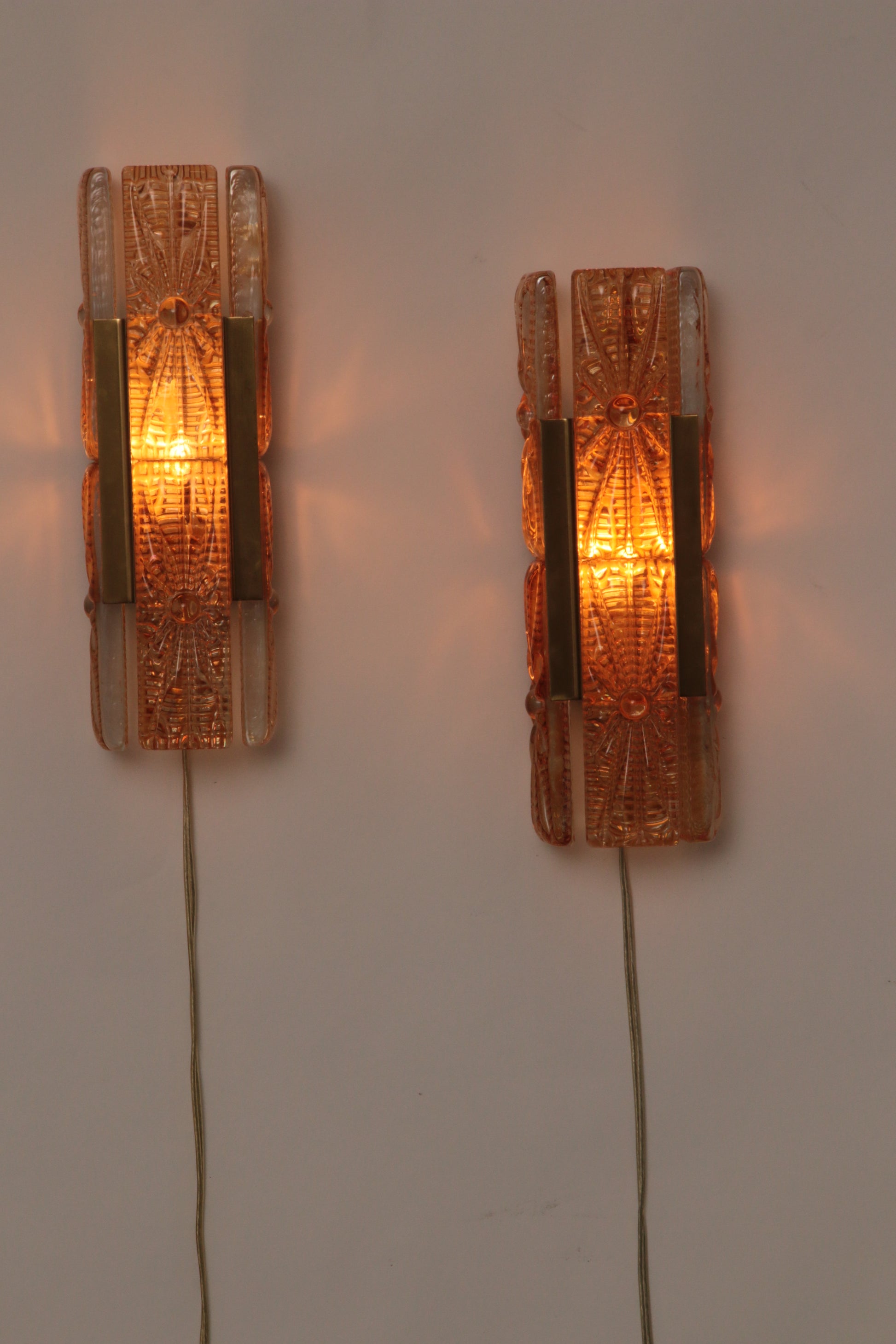 Danish Design set  Vitrika Aladdin Wall Lamps, Denmark 1960s