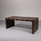 Philipp Plein office brown desk in split leather with a crocodile skin effect 1978