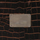 Philipp Plein office brown desk in split leather with a crocodile skin effect 1978