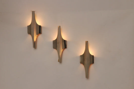 Mid-Century Silver Wall Lamp by Wilhelm Braun Feldweg – Doria Leuchten, Germany