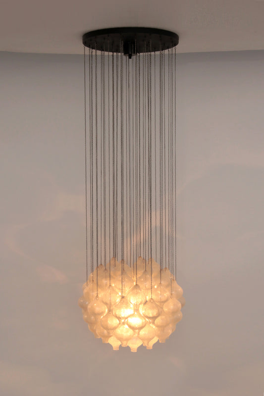 Kalmar 'Tulipan' Chandelier Pendant Light, Blown Glass, 1970,