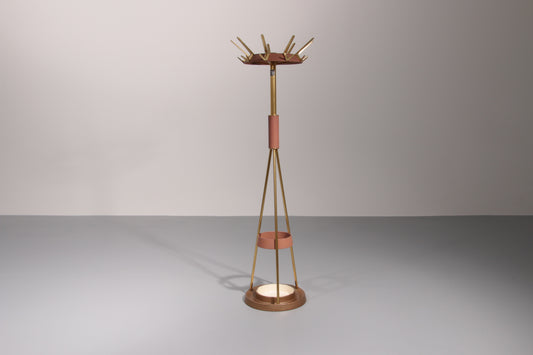 "Timeless Elegance: The Rare 1950s German Iron and Brass Coat Rack"
