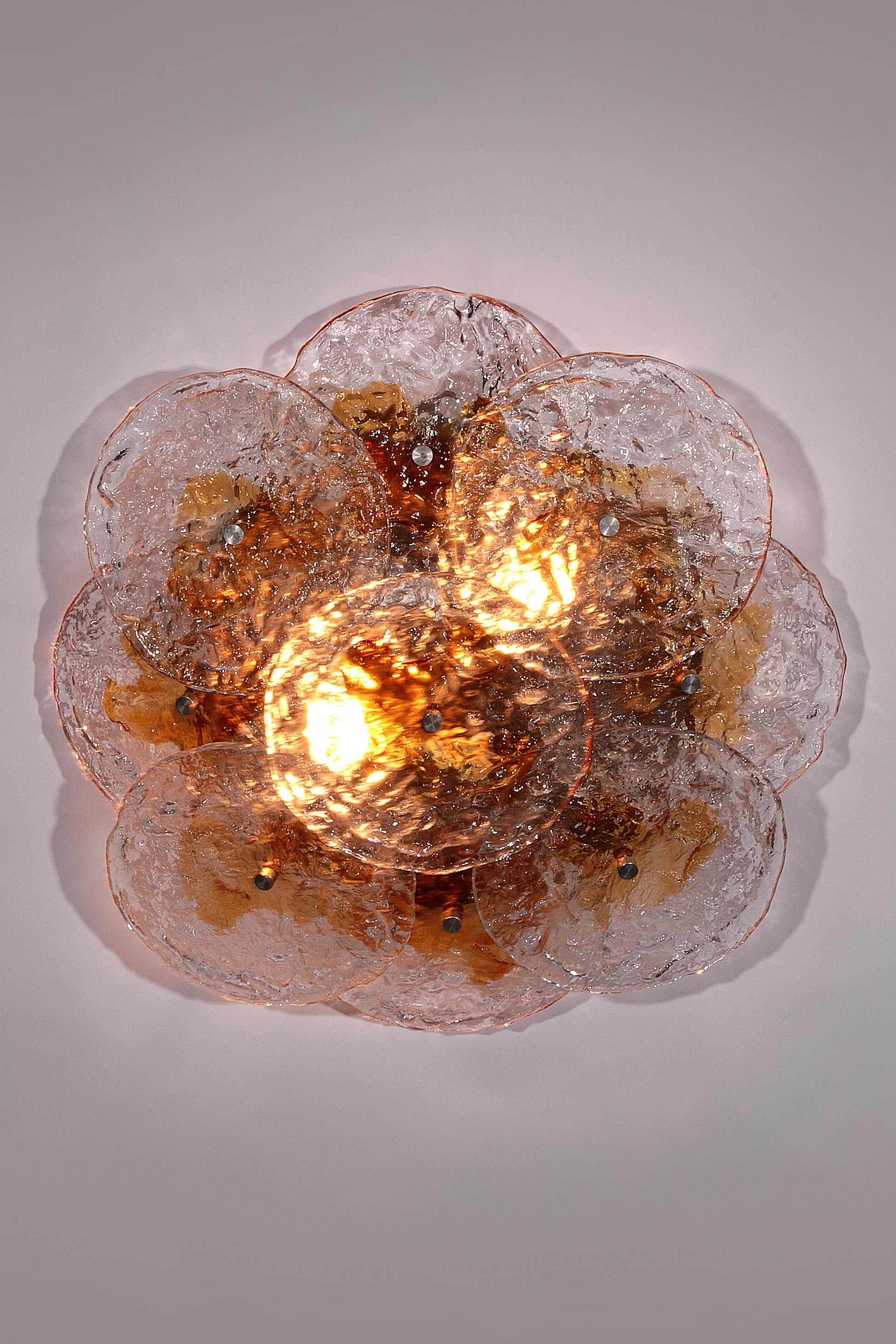 Large Flush Mount Murano Glass Designed by Carlo Nason, Italy, 1970s