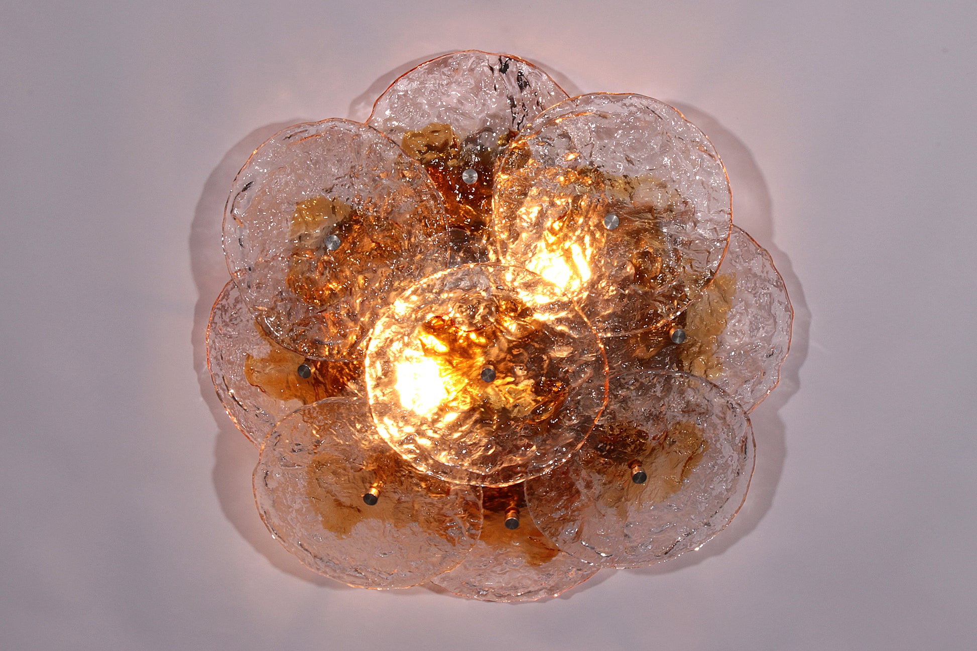 Large Flush Mount Murano Glass Designed by Carlo Nason, Italy, 1970s