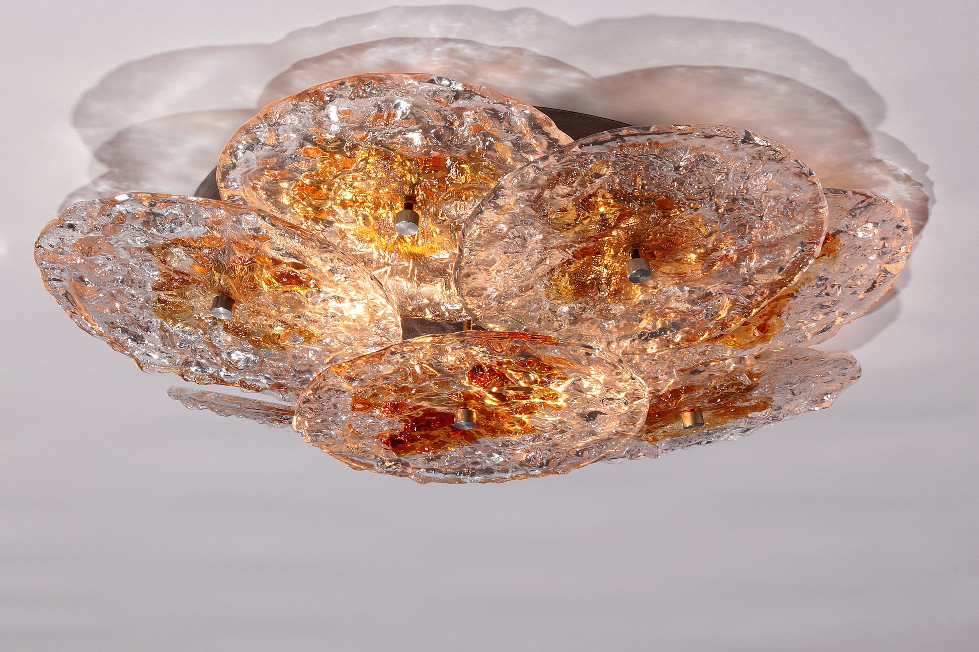 Large Flush Mount Murano Glass Designed by Carlo Nason, Italy, 1970s