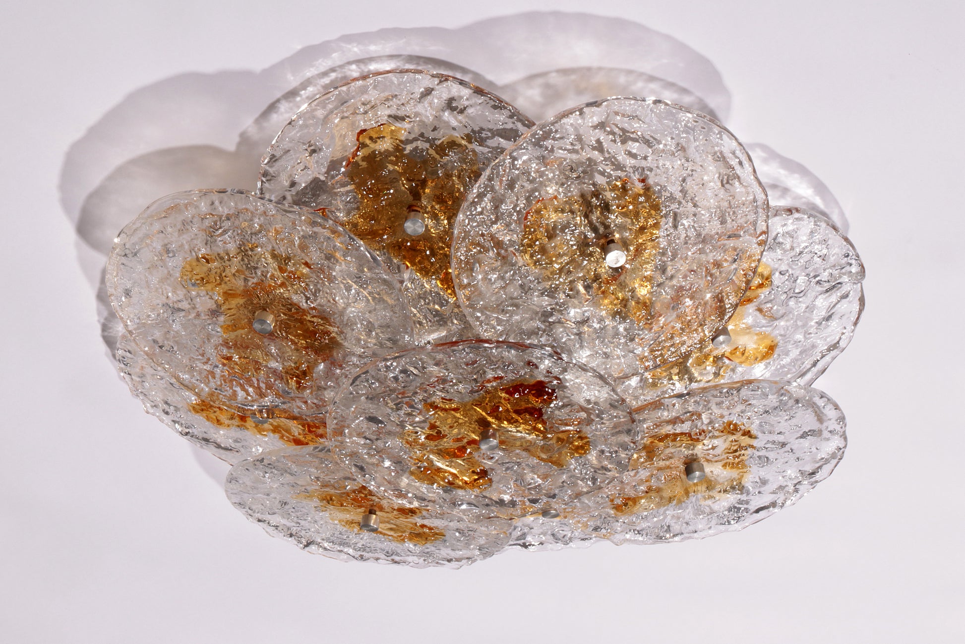 Large Flush Mount Murano Glass Designed by Carlo Nason, Italy, 1970s