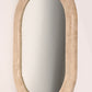 Beautiful large mirror with cream-coloured  inlaid stone, 1970