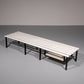 White Wooden Bench with Black Metal Frame 