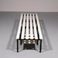 White Wooden Bench with Black Metal Frame 