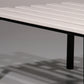 White Wooden Bench with Black Metal Frame 