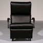 Italian Black Leather Adjustable P40 Relax Chair by Osvaldo Borsani Tecno.