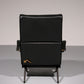 Italian Black Leather Adjustable P40 Relax Chair by Osvaldo Borsani Tecno.