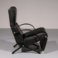 Italian Black Leather Adjustable P40 Relax Chair by Osvaldo Borsani Tecno.