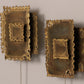 Brutalist Brass Wall Sconces by Holm Sørensen, Set of 2