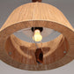 Vintage Temde Pendant Lamp With Walnut And Raffia 1960s