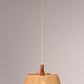 Vintage Temde Pendant Lamp With Walnut And Raffia 1960s