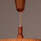 Vintage Temde Pendant Lamp With Walnut And Raffia 1960s