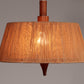 Vintage Temde Pendant Lamp With Walnut And Raffia 1960s