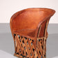 Folk Art Equipale Ostrich Chair Leather Mexico 1970s