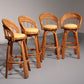 Bamboo Bar Stools with Swivel Seat - 70s Danish Design