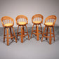 Bamboo Bar Stools with Swivel Seat - 70s Danish Design