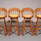 Bamboo Bar Stools with Swivel Seat - 70s Danish Design