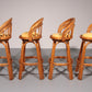 Bamboo Bar Stools with Swivel Seat - 70s Danish Design